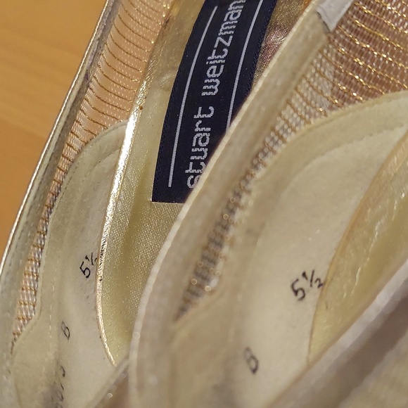 Stuart Weitzman Soft Gold Mesh and Rhinestone Detailed Pumps Size 5.5 - Picture 13 of 16